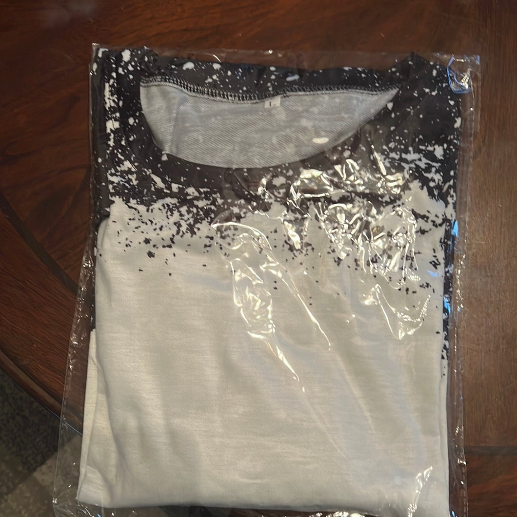 Long sleeve faux bleached shirt